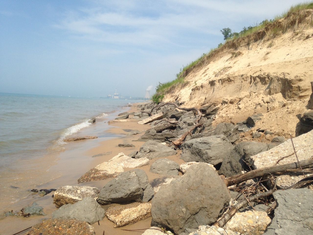 High water levels, waves eating away at Lake Michigan shore